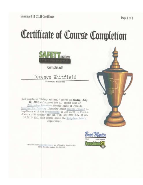 MSHA Training Certificates Terence Whitfield PDF MSHA Training Certificates Terence Whitfield PDF