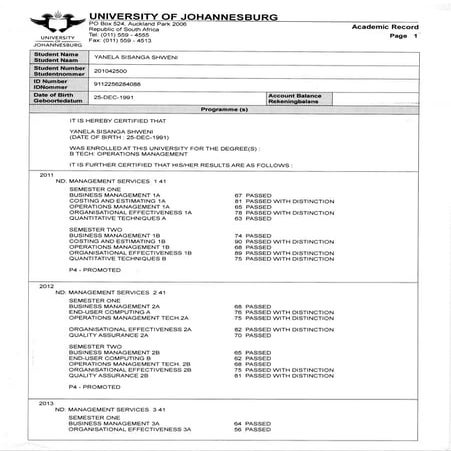 Btech Ops Academic record | PDF