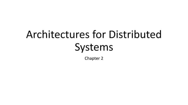 Distributed_system introduction to Distributed systems Architecture
