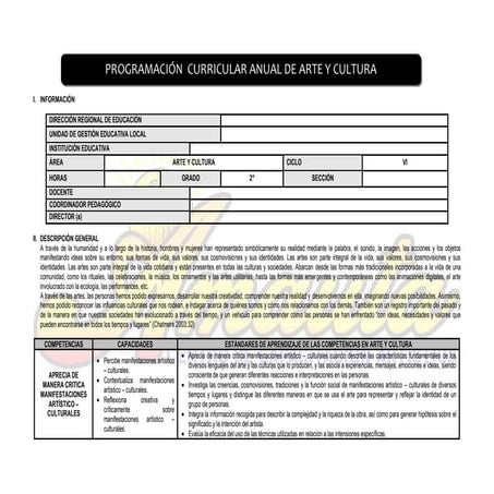 2do Programacion Anual Arte y Cultura.pdf - Document Preview