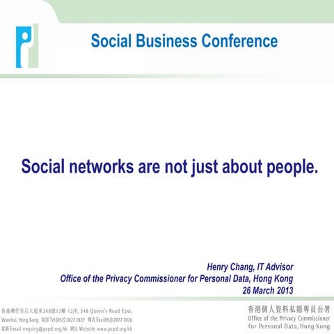 Social Business Conference 2013 - Social networks are not about people