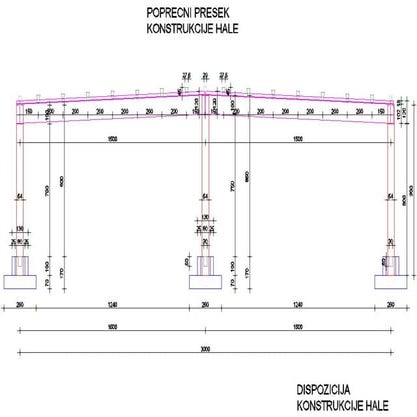 Hala 30m x 36m Presek | PDF