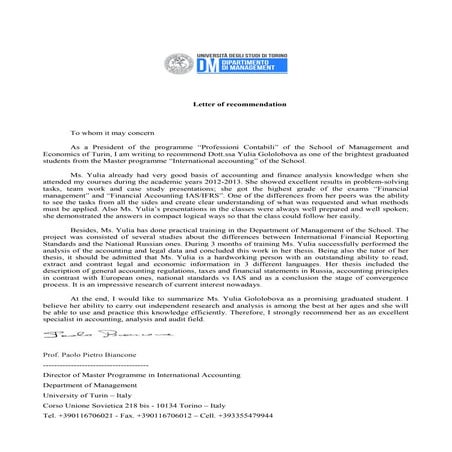 Letter of recommendation UNTO | DOC
