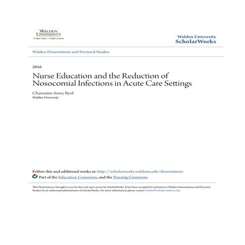 Nurse Education and the Reduction of Nosocomial Infections in Acu (1) | PDF