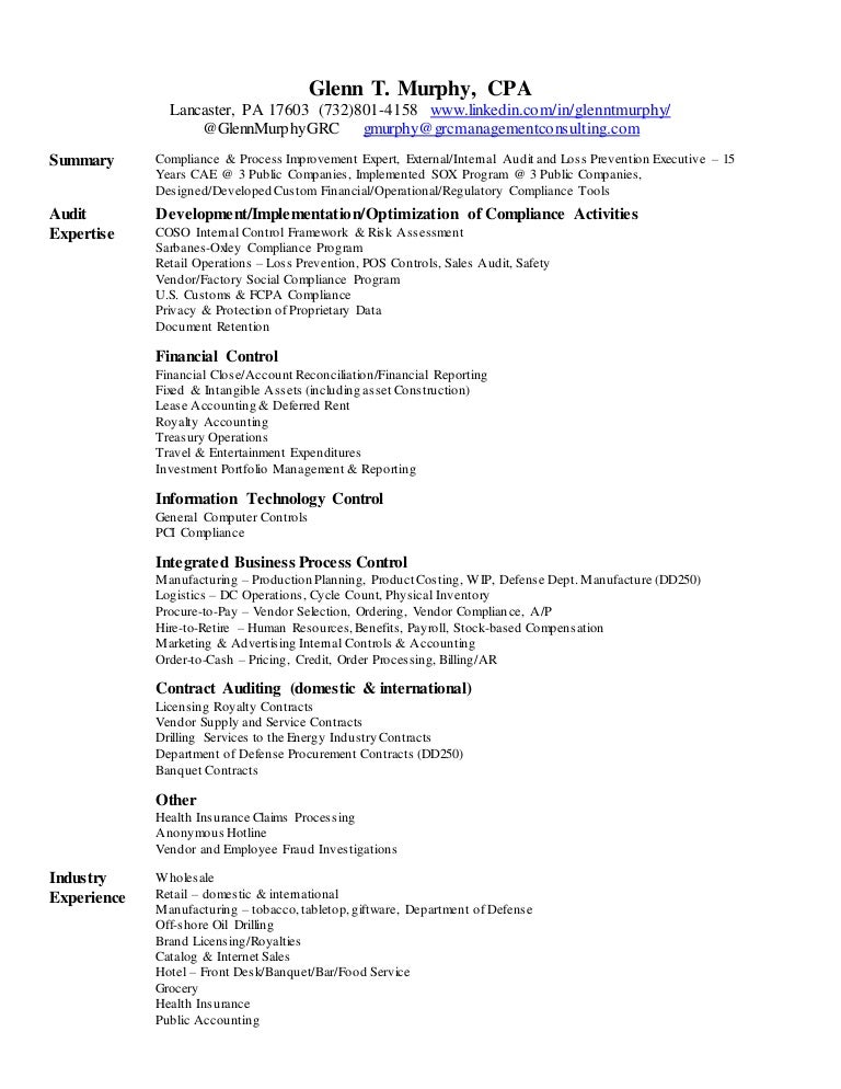 2017 Glenn Murphy Project CV