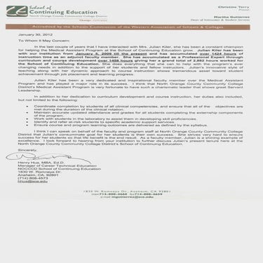 Henry Hua Recommendation Letter