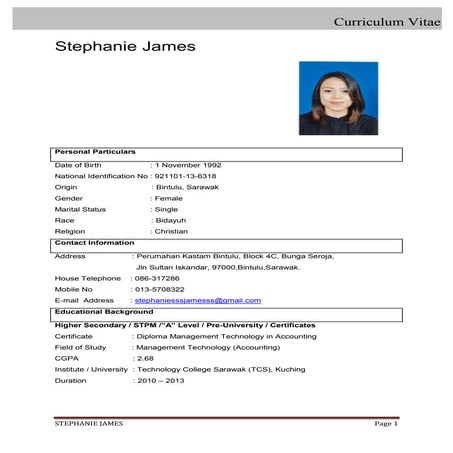 Curriculum Vitae_Stephanie James