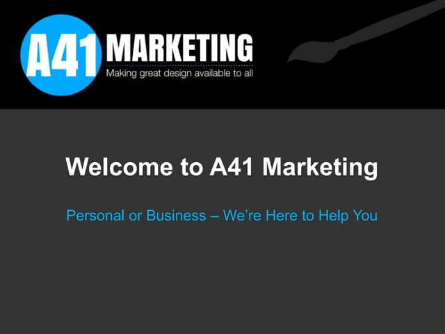 A41 Marketing Presentation January 2016