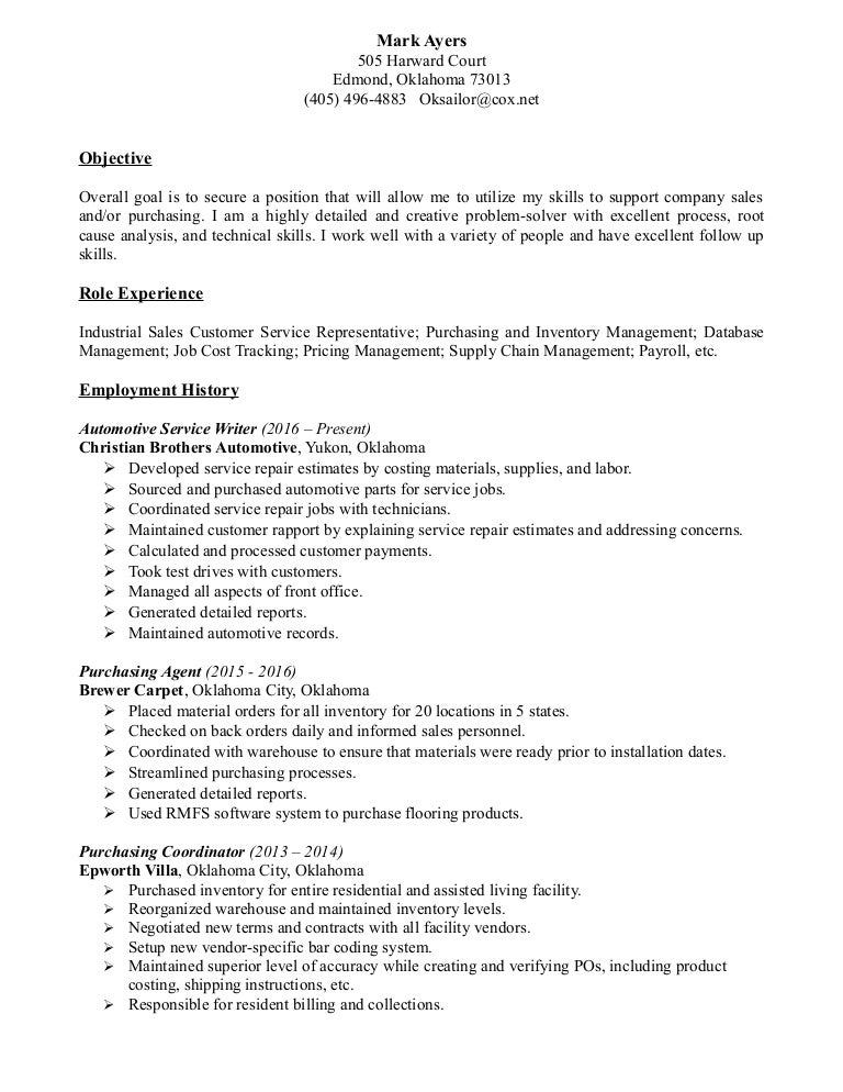 service writer resumes