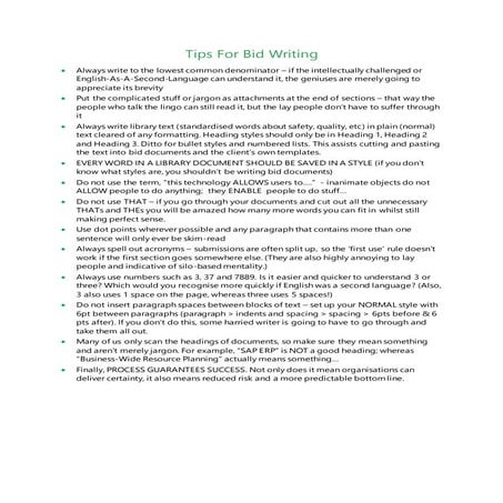 Bid Writing Beginners Guide | PDF