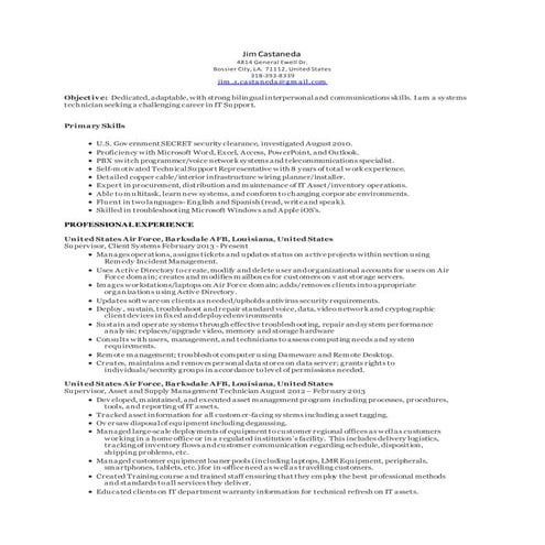 Jim S. Castaneda Resume