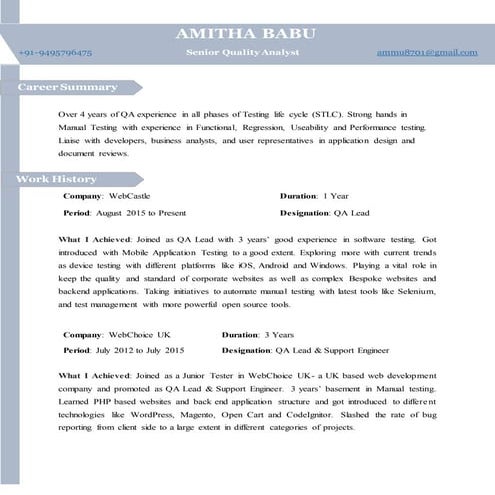 Amitha Resume QA - Updated