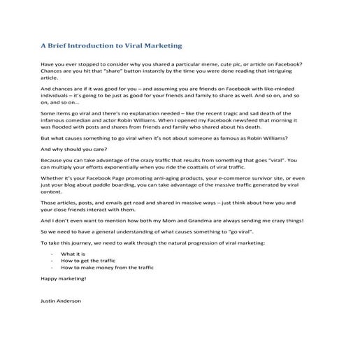 Viral Marketing 101 Guide