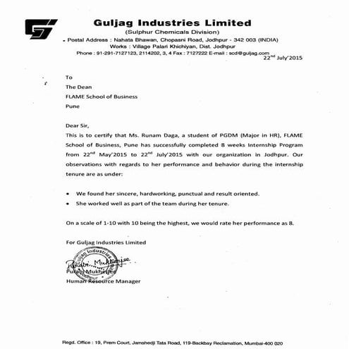 Internship certificate | PDF
