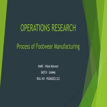 Operation Research - A PPT for Statistics | PPT