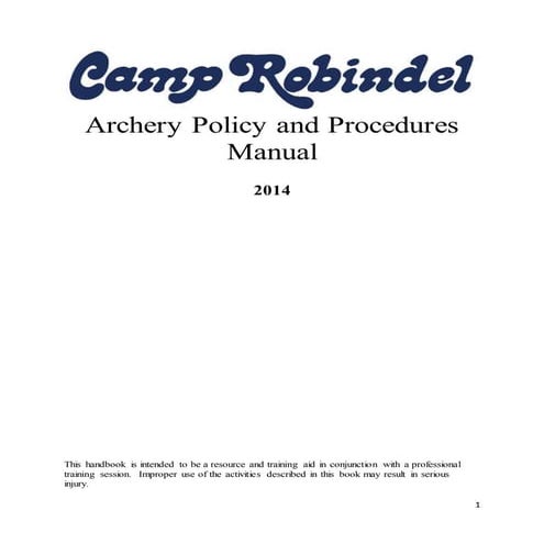 Archery Policy and Procedures Manual | DOCX