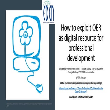 How to exploit OER as digital resource for professional development?