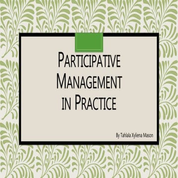 Participative Management | PPT