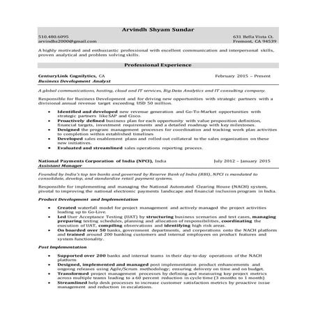 Resume_Arvindh Shyam Sundar v6