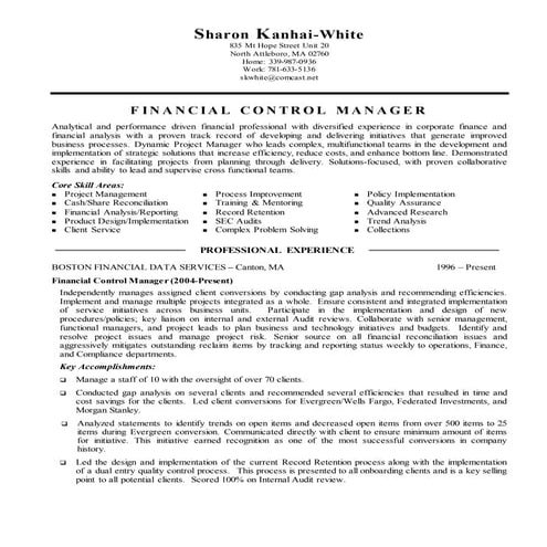 Sharon K White Resume