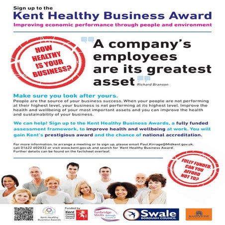 MA238 Kent Healthy Business Award poster and factsheet single pages NO BLEED
