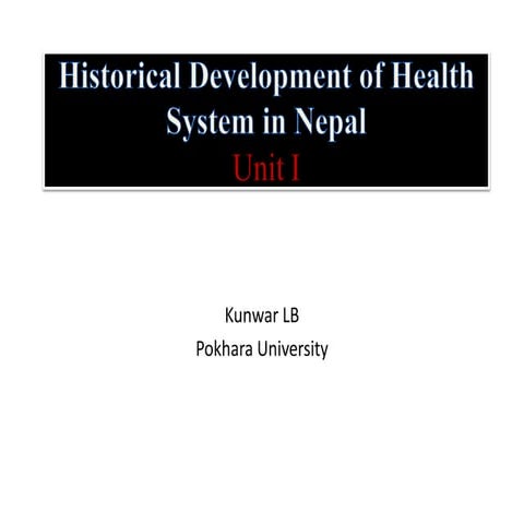 Historical Development of Health System in Nepal