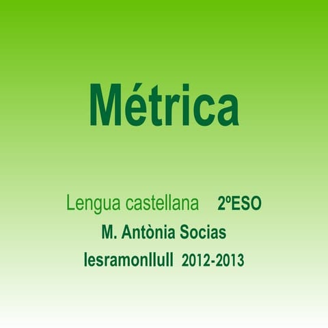 La métrica 2º de ESO