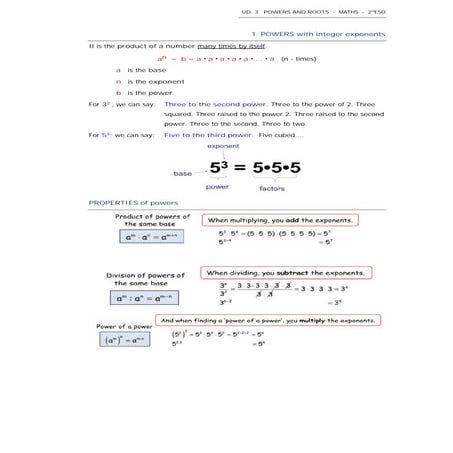 2 eso powers and roots | PDF