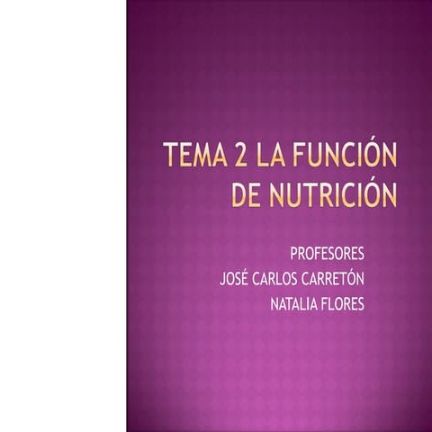 Tema 2 Función nutrición