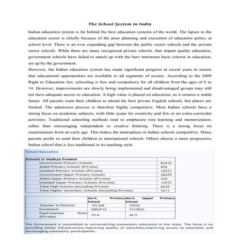 Report on various types/forms of school