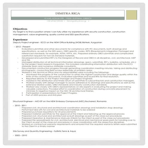 Dimitra Riga CV 2015 | PDF