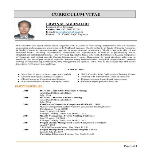 edwin cv for QA-QC Engineer