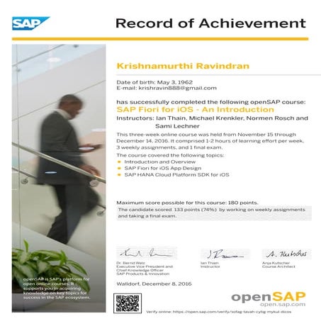 sap fiori for ios certificate