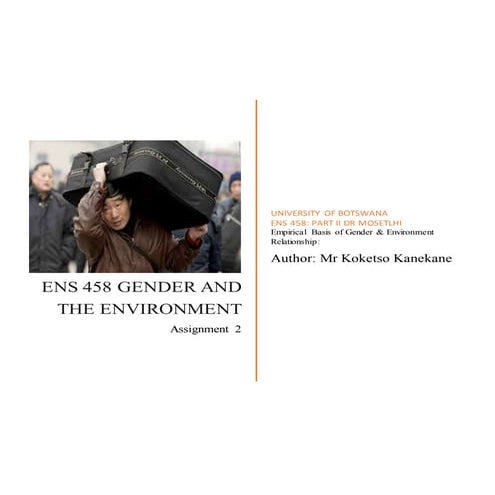 Gender and the Environment Relationship