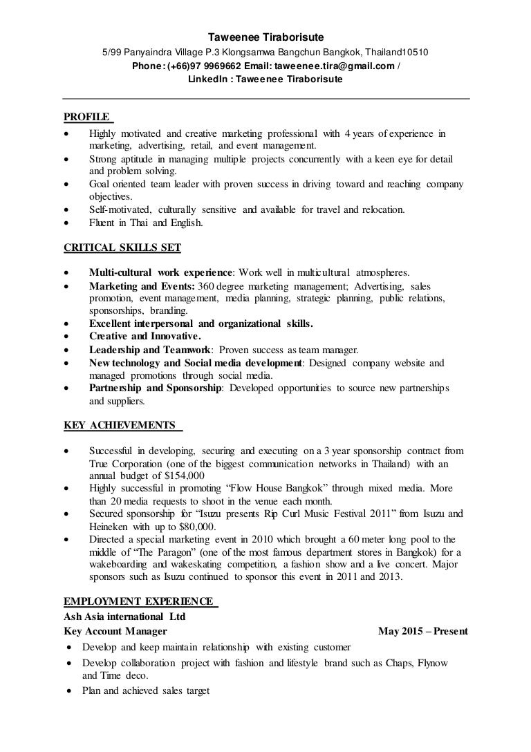 Cv Taweenee T 4