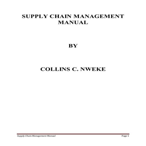 SUPPLY CHAIN MANAGEMENT