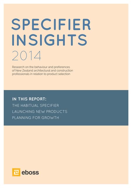 Specifier Insights 2014 - Exec Summary