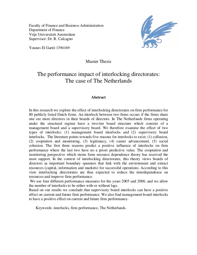 Master thesis on change management