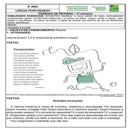 Atividades de português 