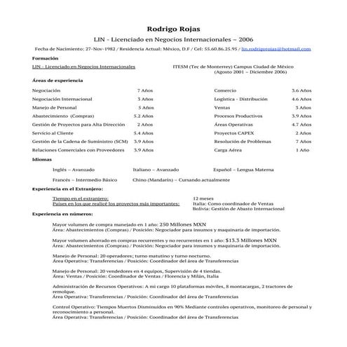 CV LIN Rodrigo Rojas 2016