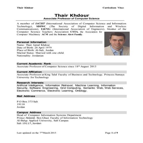 Dr Khdour CV