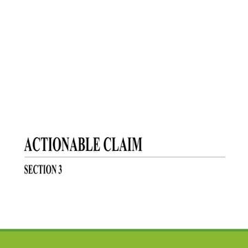 ACTIONABLE CLAIMS in Property Law (Unit-1)