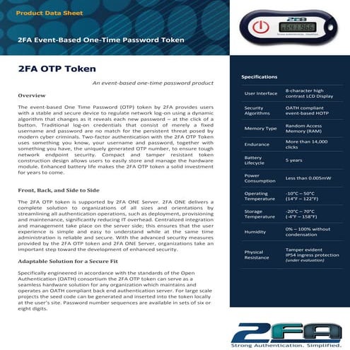 2FA OTP Hard Token