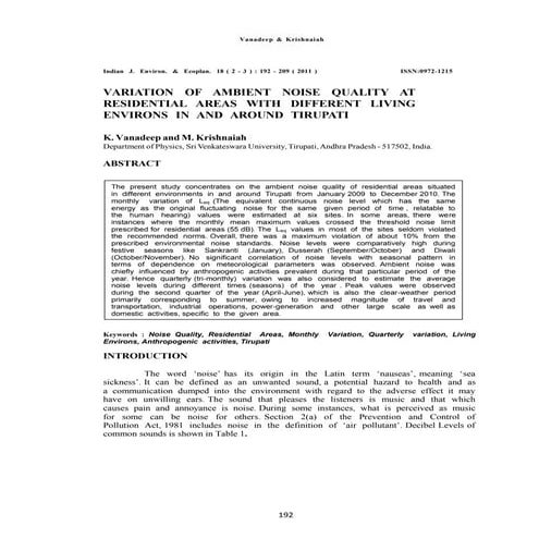 Noise pollution assessment in greater agartala city a case study | PDF