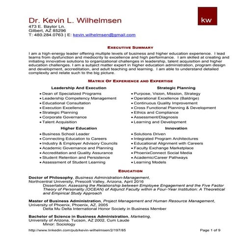 Kevin Wilhelmsen CV
