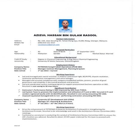 CV - Azizul Hassan | PDF