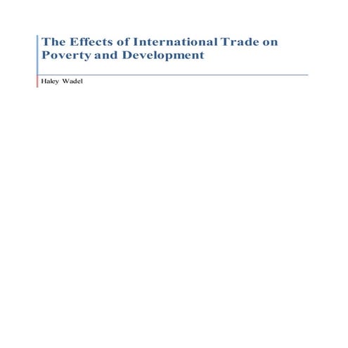 The Effects of International Trade on Poverty and Development | DOCX