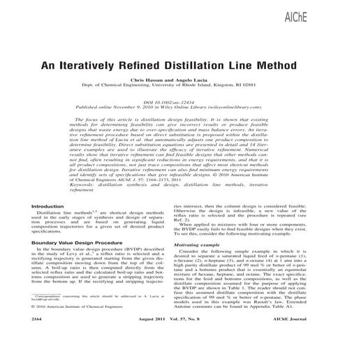 Publication - An Iteratively Refined Distillation Line Method