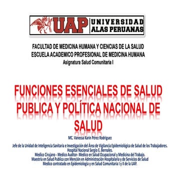 SEGUNDA CLASE FESP Y POLITICA NACIONAL DE SALUD