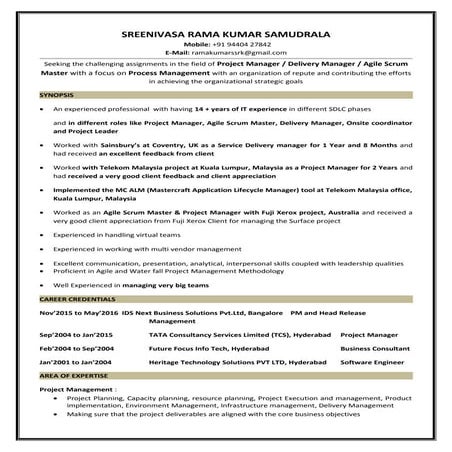 CV of Rama Kumar Samudrla